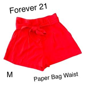 Forever 21 Paper Bag Shorts Red size M